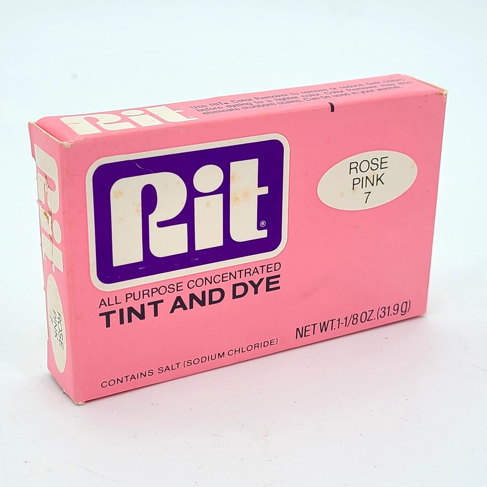 Vintage RIT Dye Rose Pink 7 All Purpose Concentrated Tint & Dye Hosiery NOS